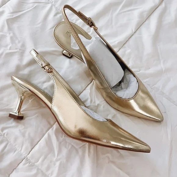 Katy Perry Collections NEW Gold Slingback Heels 8.5 - Picture 2 of 6